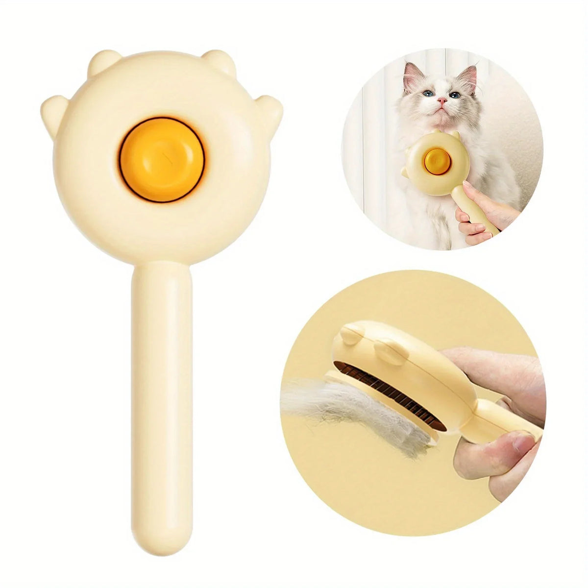 Pet Hair Remover Brush – Self-Cleaning Cat & Dog Grooming Tool