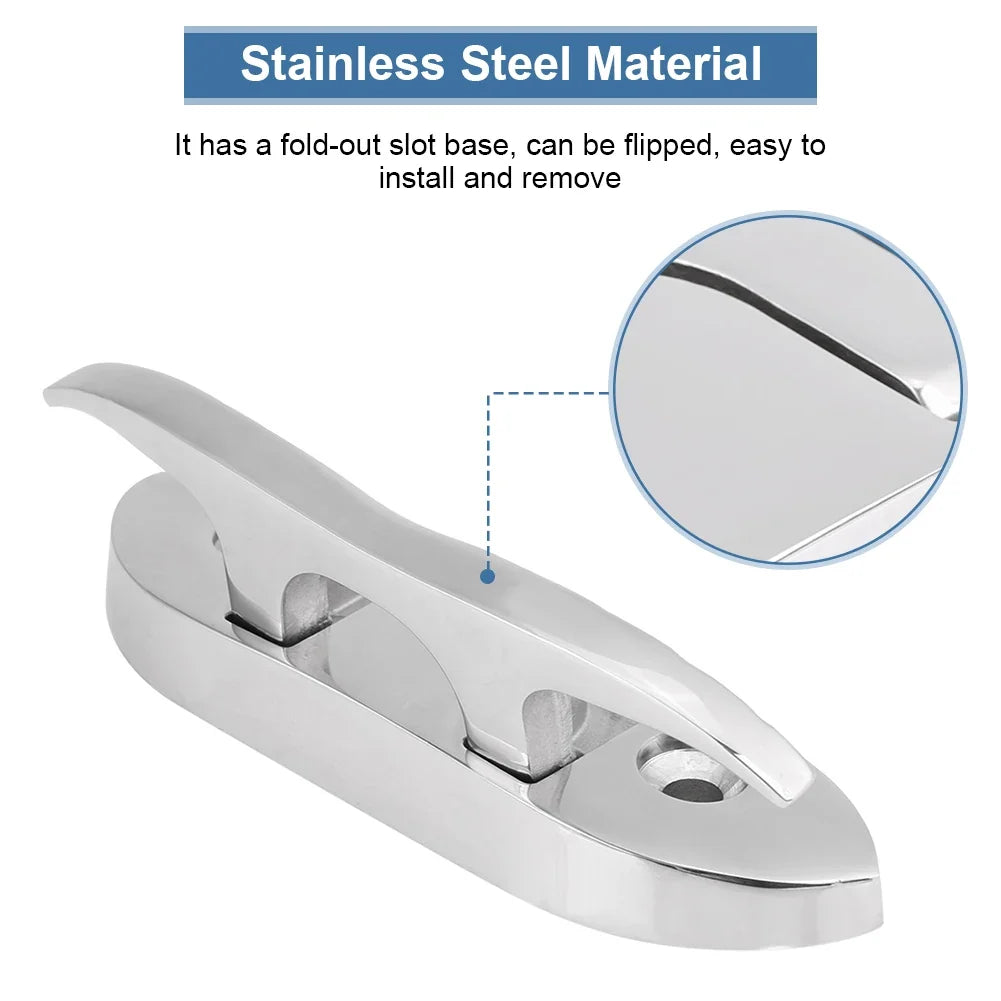 Boat Cleat Marine Folding Stainless Steel Up 4 1 2 Dock