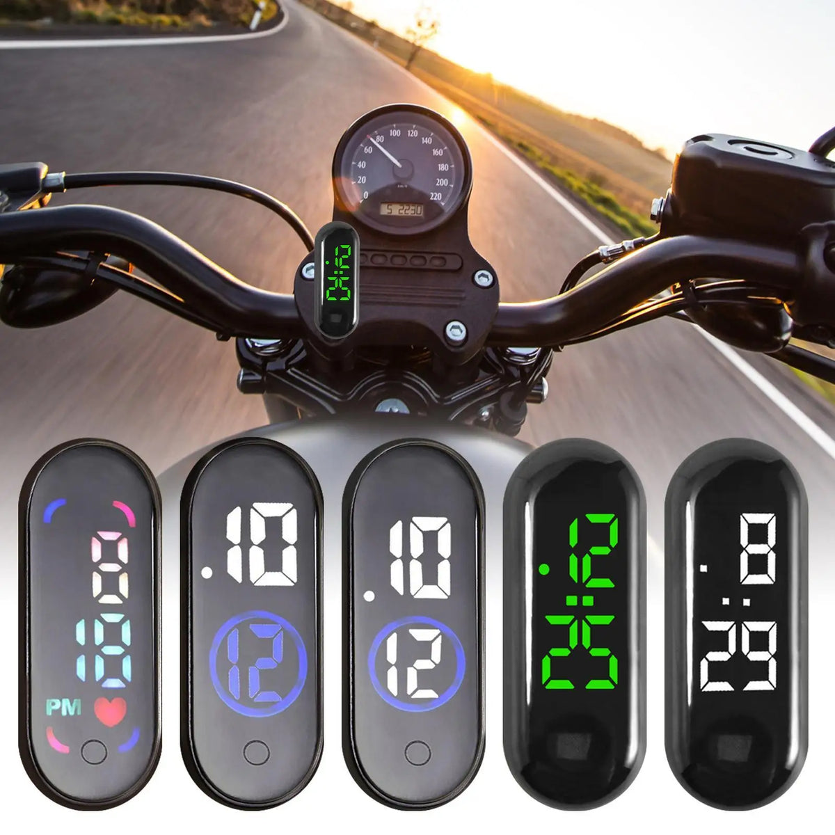 Waterproof Mini LED Digital Car Clock | Adhesive Dashboard Clock