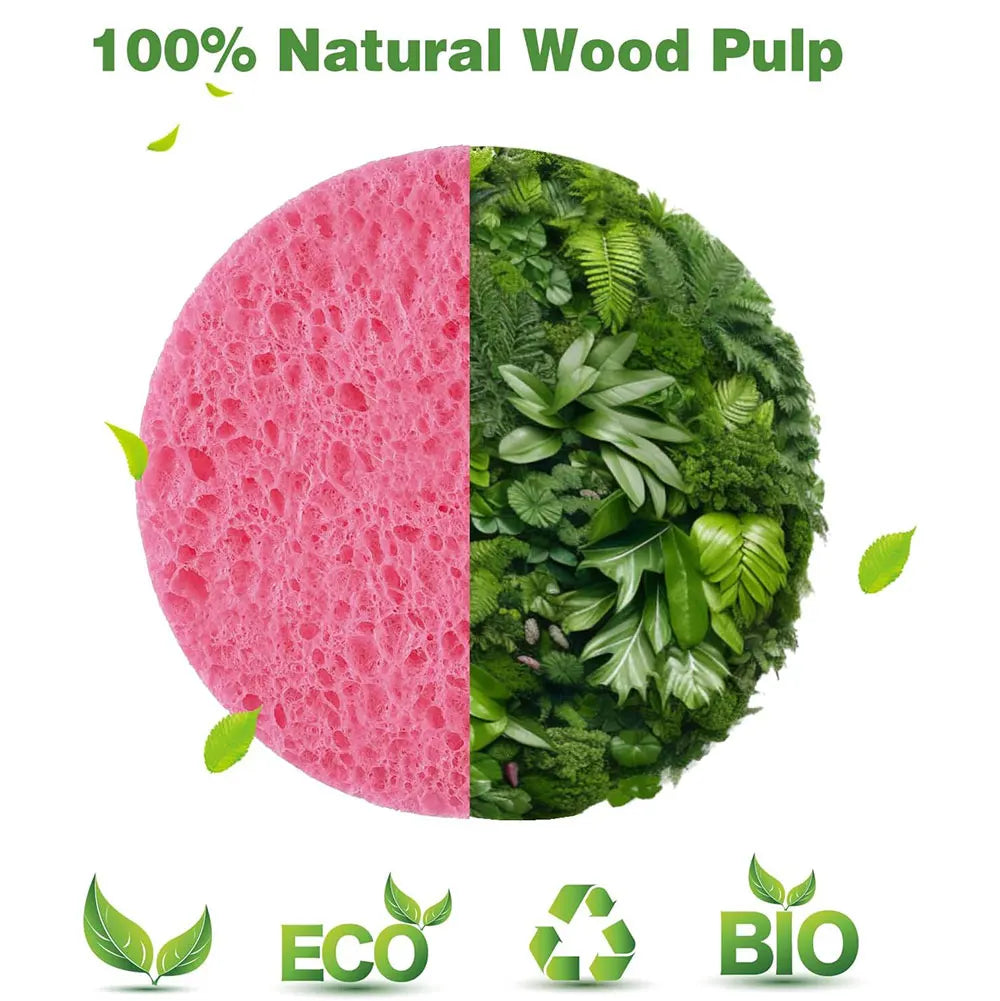 Natural Wood Pulp Compressed Face Cleansing Sponge Puffs