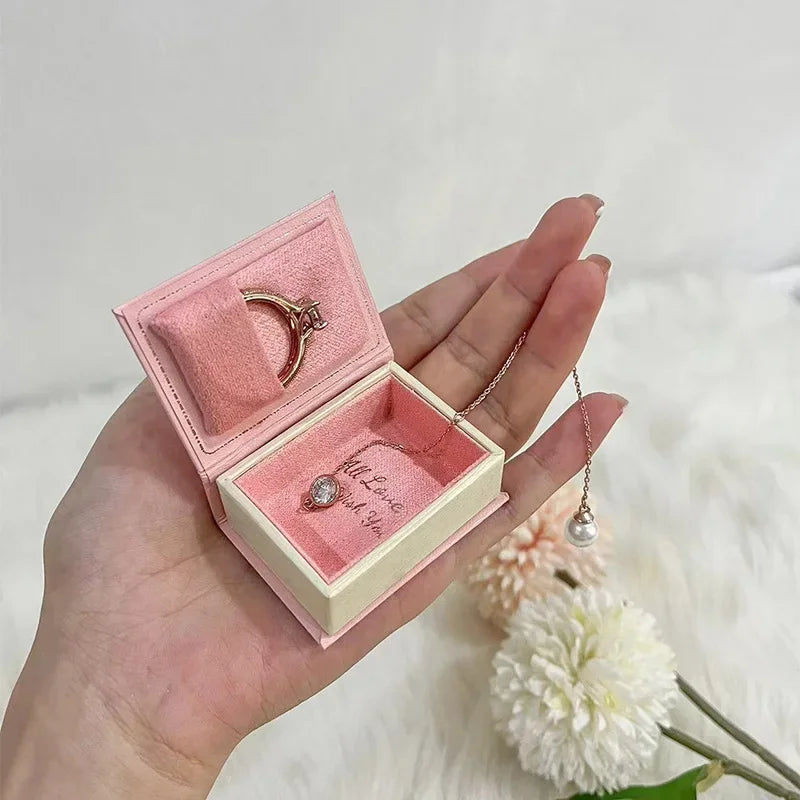 Vintage Mini Book Jewelry Box – Ring & Pendant Storage Case
