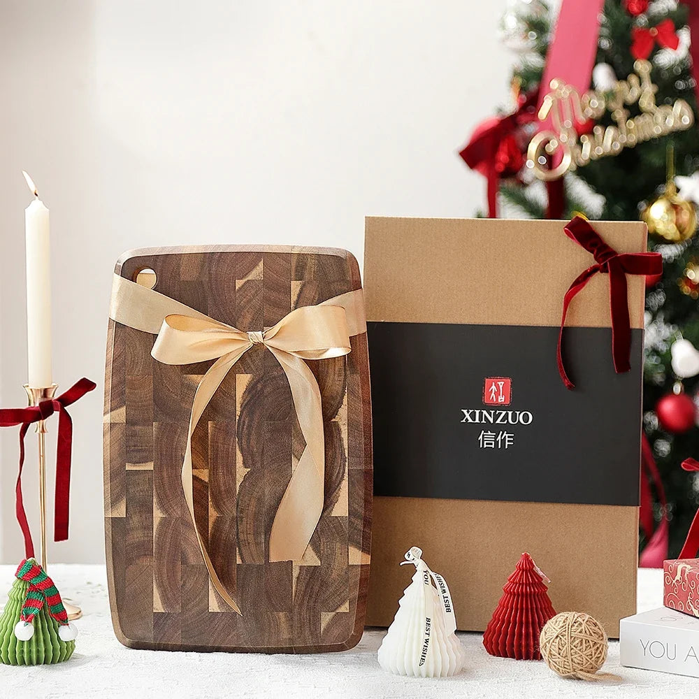 XINZUO End Grain Acacia Wood Cutting Board 36x24cm | LFGB
