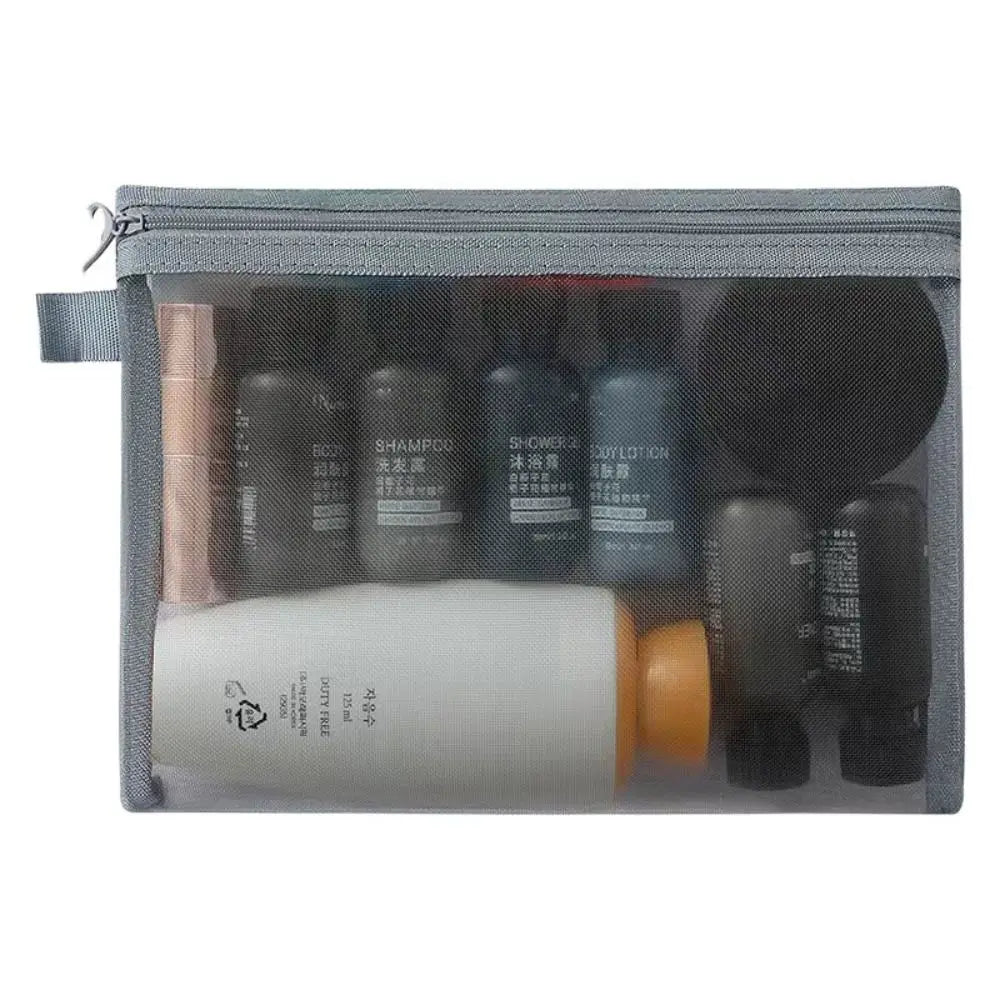 Mesh Zipper Cosmetic Bag | Travel Toiletry Organizer 3 Sizes