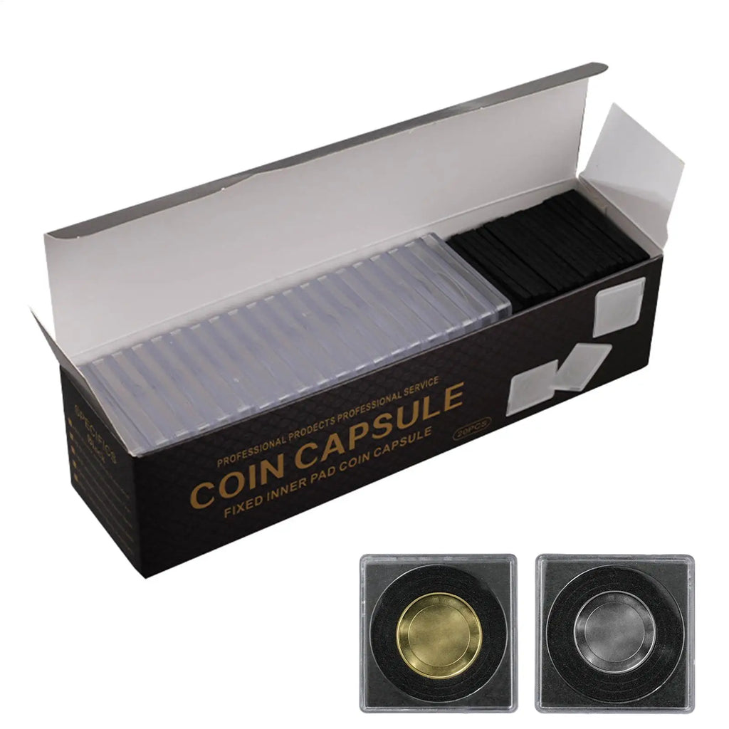 Clear Acrylic Coin Capsule Holders – 20pc Shockproof Display