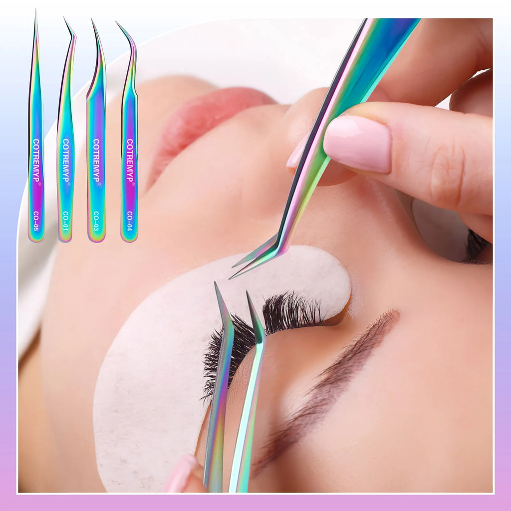 Slanted Stainless Steel Tweezers – Lash & Brow Precision Tool