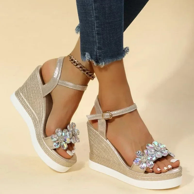 Women's Wedge Platform Sandals – Chunky Ankle Strap Open Toe
