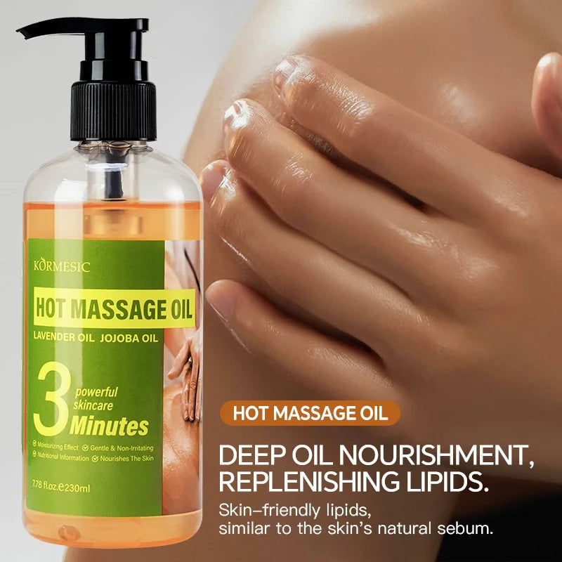 KORMESIC 230ml Warming Body Massage Oil – Lavender & Glycerin