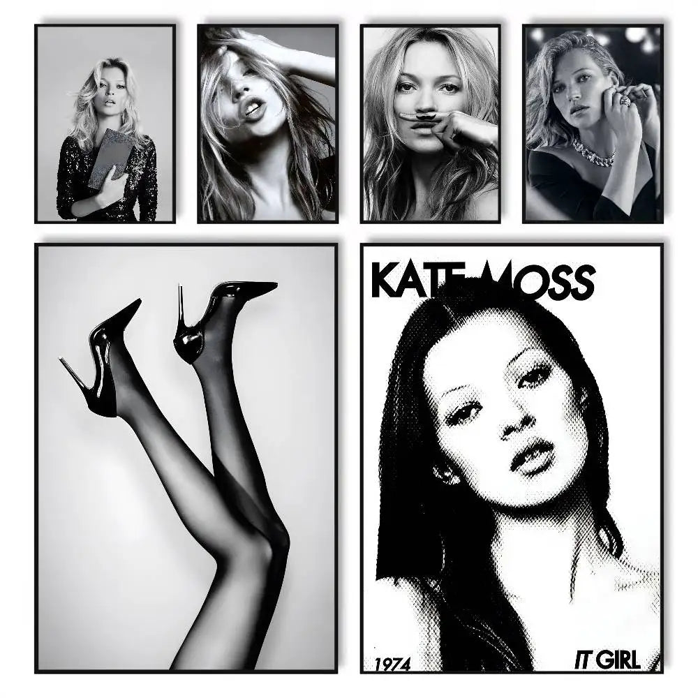Kate Moss Fashion Art Poster – Self-Adhesive Waterproof Wall Decor