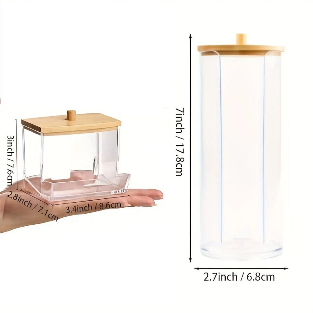 Cotton Pad Holder Bathroom Makeup Organizers Containers Canister