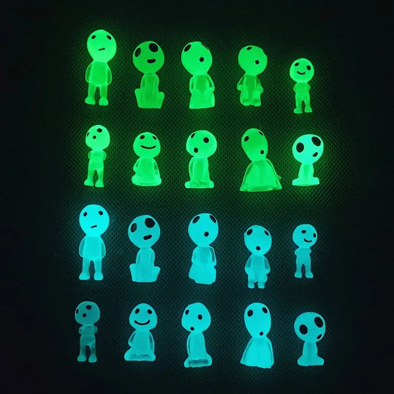 Cartoon Cute Hand Model Forest Alien PVC Green Light Blue Luminous