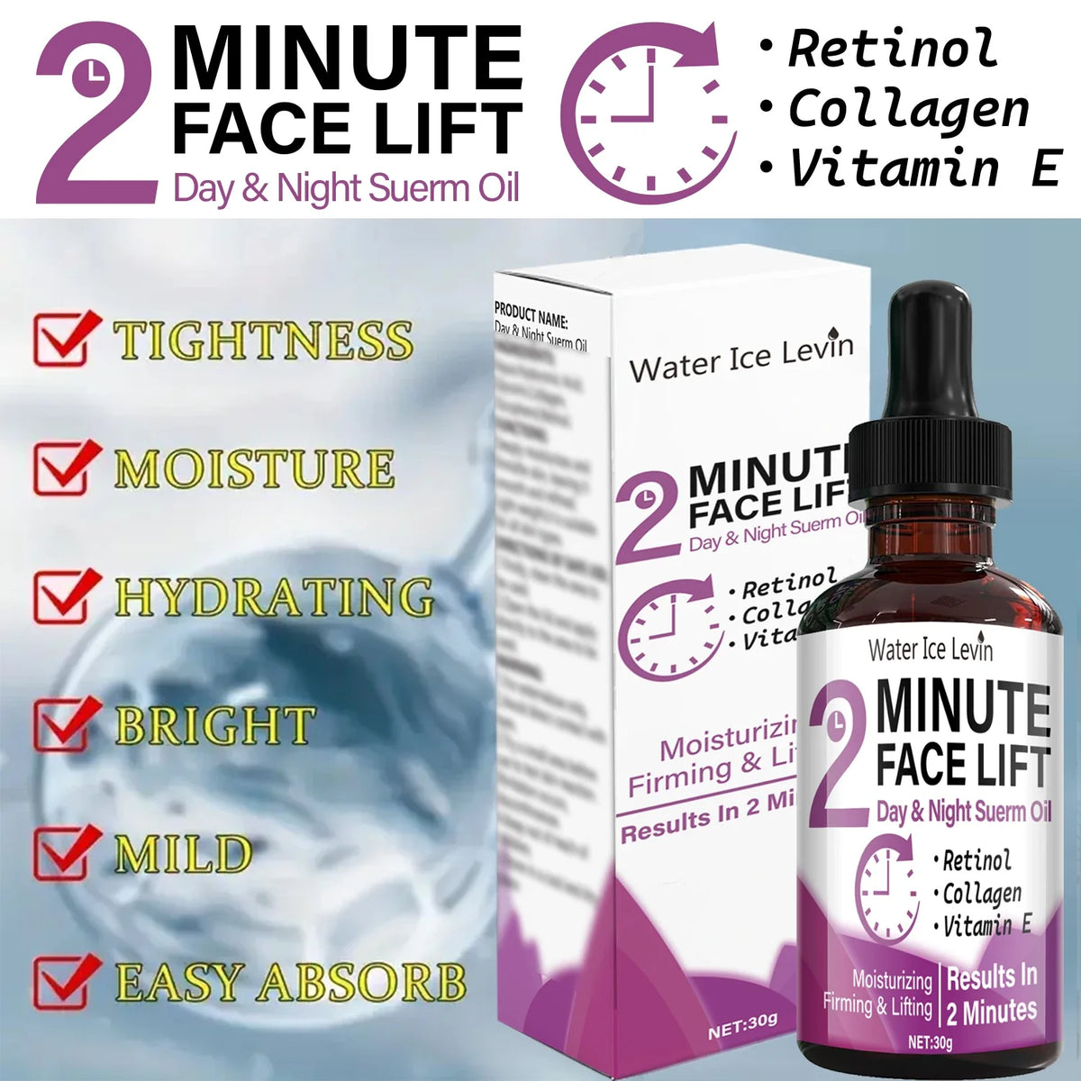 Retinol & Collagen Face Lift Serum Oil – Firming & Hydrating