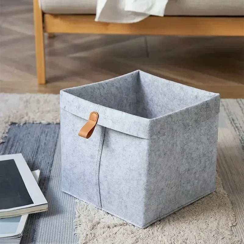 Foldable Felt Storage Basket – Desktop & Home Organizer 1–5 PCS