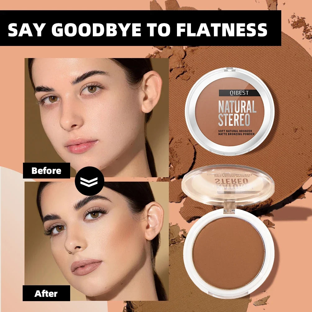 QiBest Contour Palette – Bronzer, Highlighter & Bronzing Powder