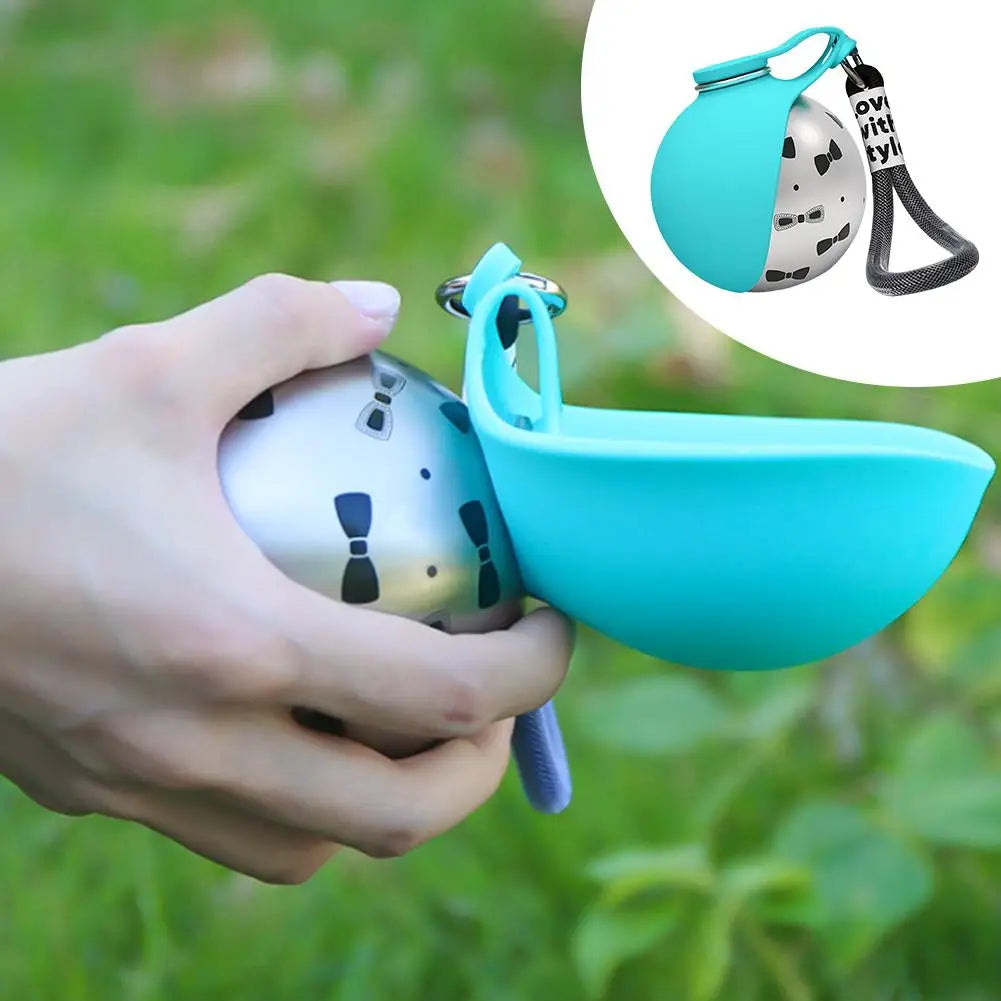 Dogs Cats Outdoor Portable Water Cup 304 Stainless Steel Pet Feeder
