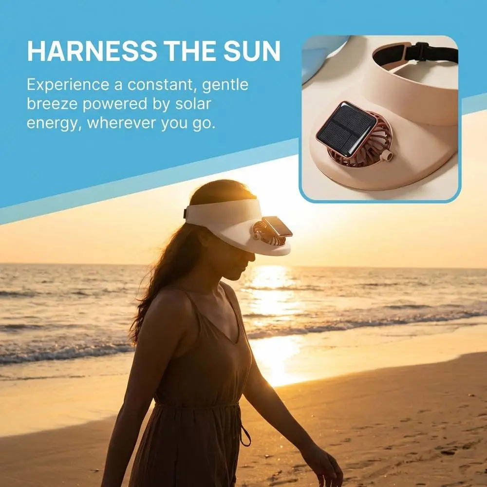 Solar USB Fan Sun Hat – Wide Brim Breathable Summer Cap