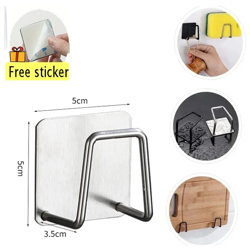 Stainless Steel Sponge Holder | Self-Adhesive Sink Organizer