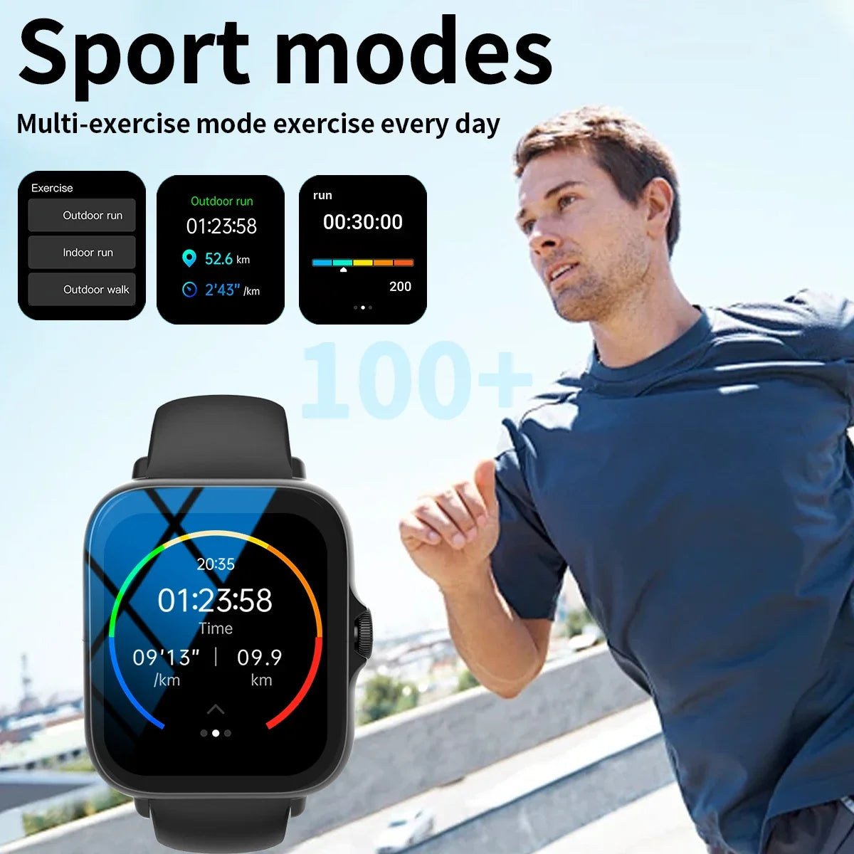 LOMAXFR 1.68" Smart Watch – Fitness, Calls & Music Control