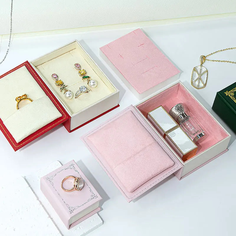 Vintage Mini Book Jewelry Box – Ring & Pendant Storage Case