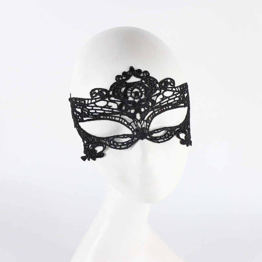 Black Queen Lace Mask Embroidery Appliques Party Costume Carnival