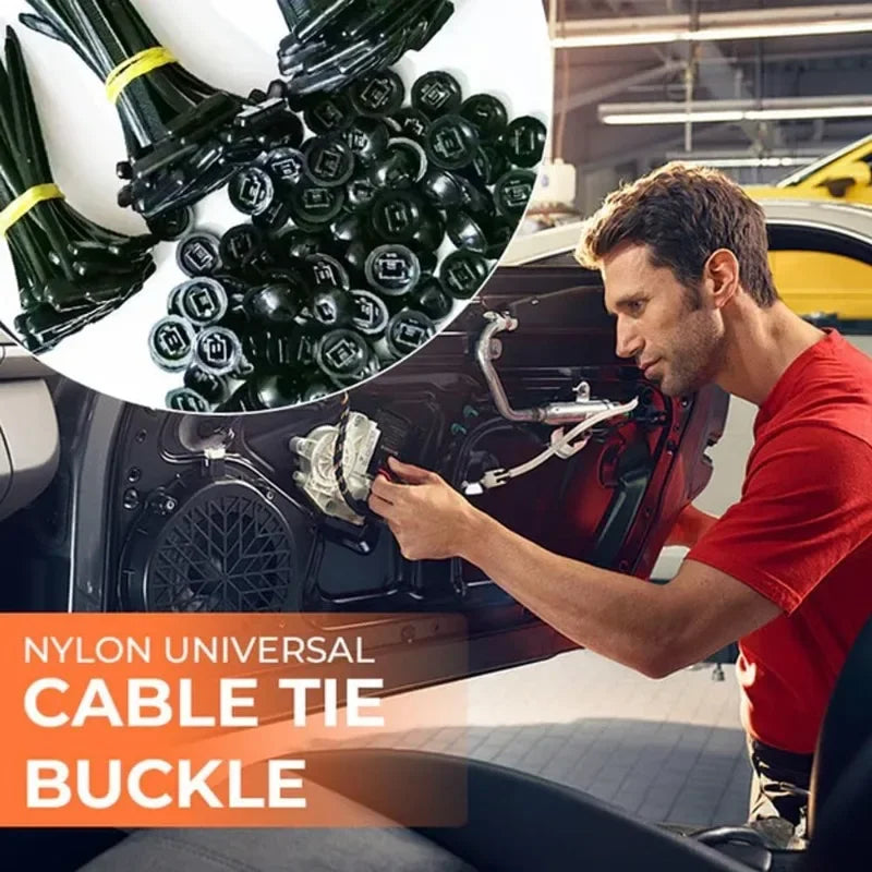 Heavy Duty Self-Locking Nylon Zip Ties & Cable Clip Buckles
