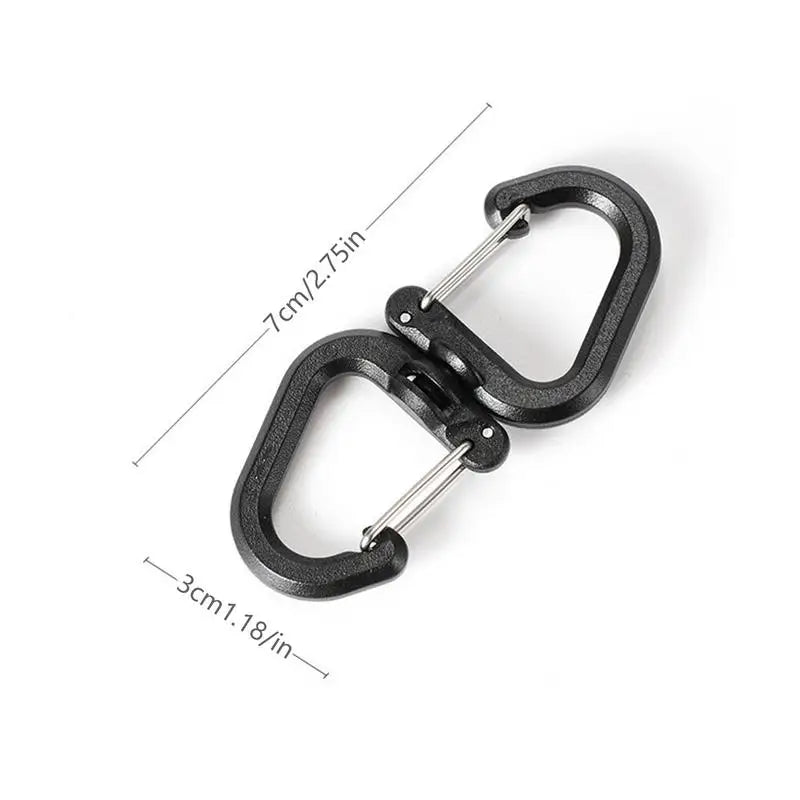 Outdoor Swivel Clip 360 Rotating Double Carabiner Portable S Chain