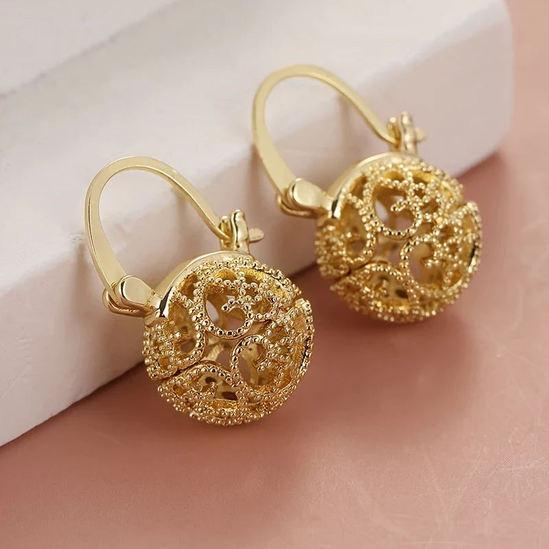 Huitan Hollow Ball Drop Earrings – Women's Trendy Jewelry