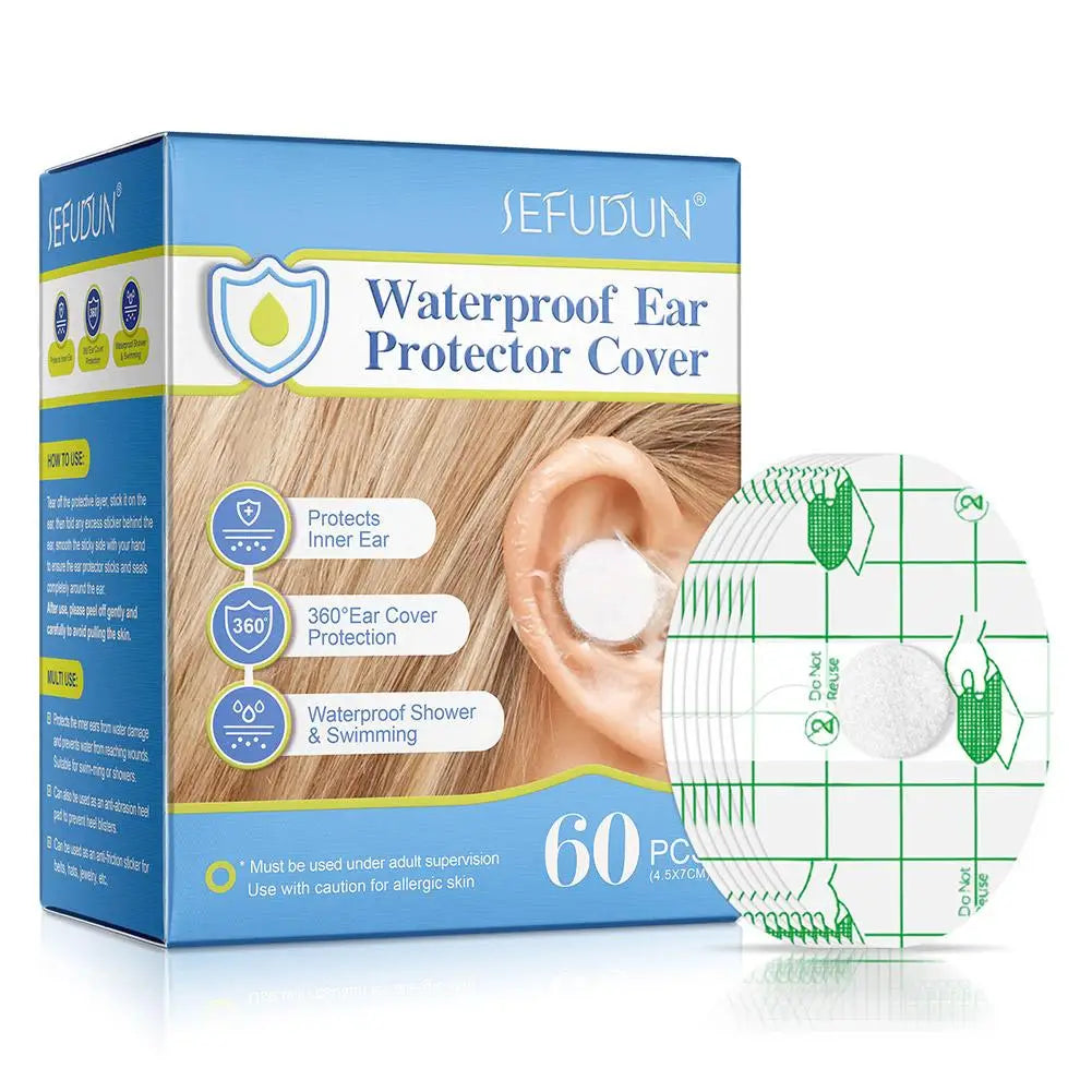 60-Pack Waterproof Ear Patches for Kids – Swimming & Shower