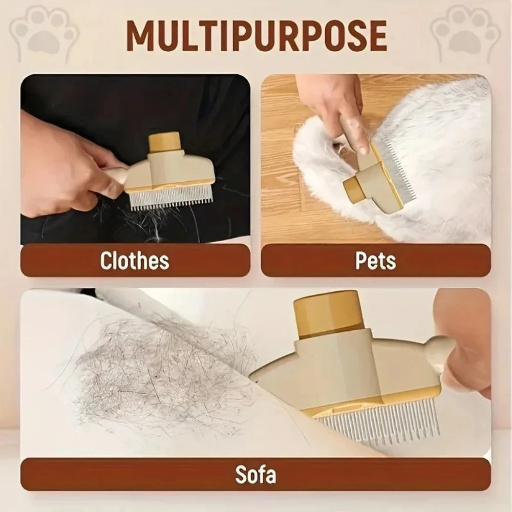 Self-Cleaning Steel Dog Comb – Detangling & Hair Removal Tool