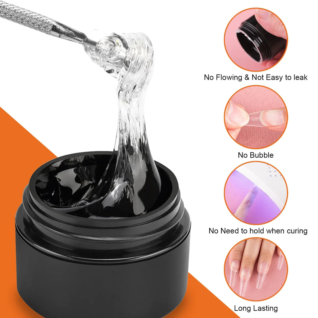 3 Bottles Solid Nail Glue Gel Tips Clear No Wipe Adhesive Rhinestone