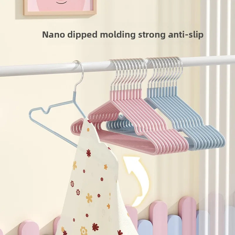 Rubber Coated Kids Hanger Non-slip PVC Metal Infant Clothes Home