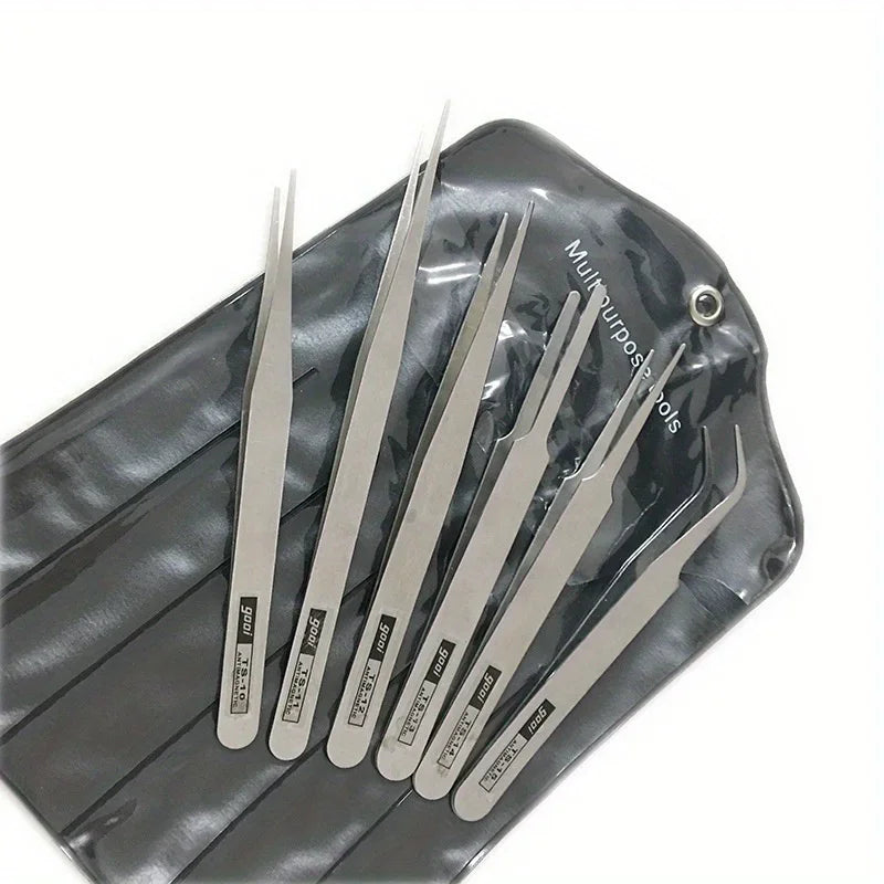 6-Piece Stainless Steel Succulent Tweezers Set | Elbow & Straight