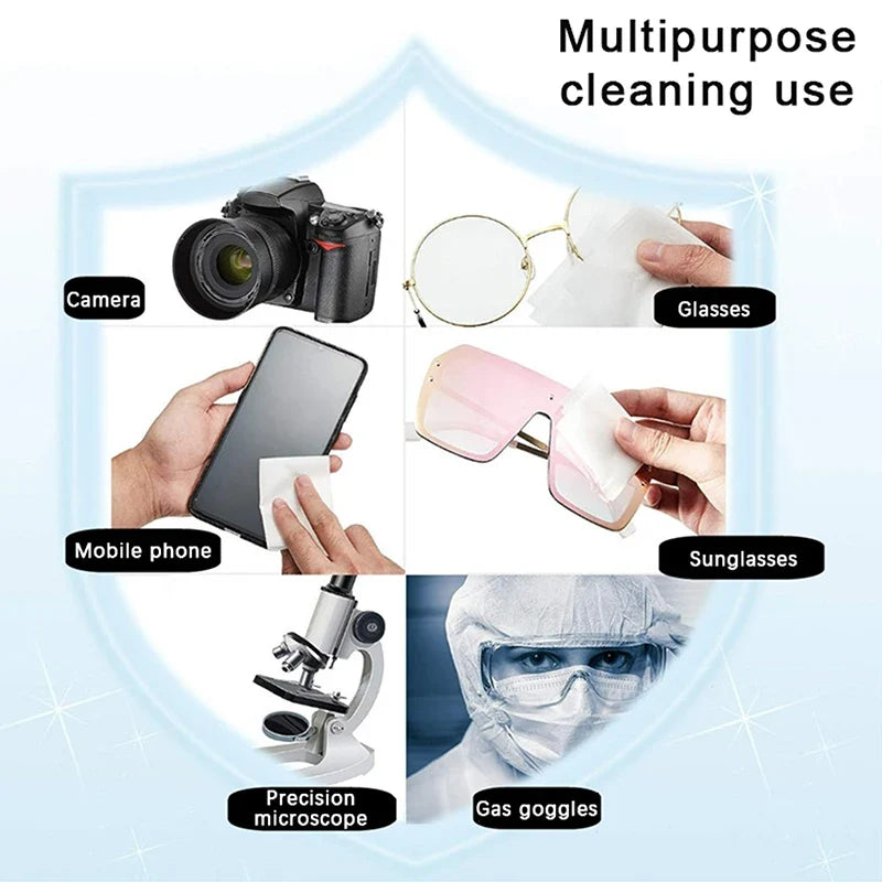 50-Pack Optical Lens Cleaning Paper 10×15cm – Camera & Microscope
