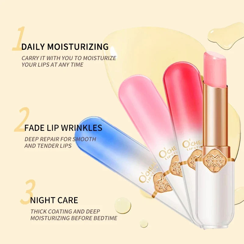 OCHEAL Changing Lipstick Fruit Lip Balm Moisturizing Waterproof Long