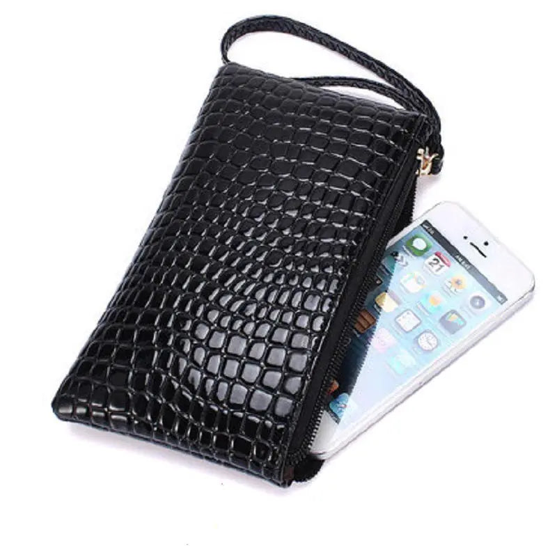 Crocodile PU Leather Wallet Clutch Purse | Card & Phone Holder