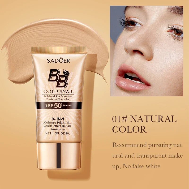 SADOER Gold Snail BB Cream SPF50+ Concealer & Moisturizer 40g