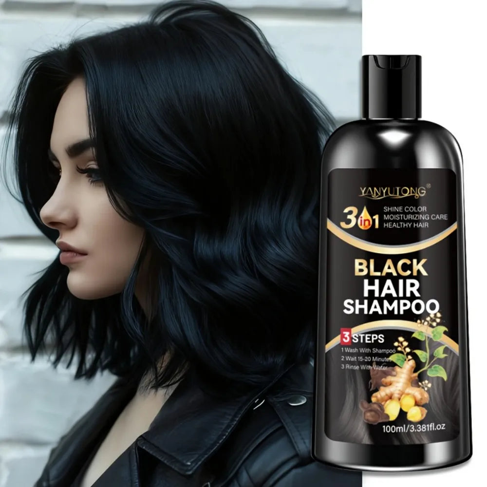 3-in-1 Plant-Based Black Hair Color & Gray Coverage Cream