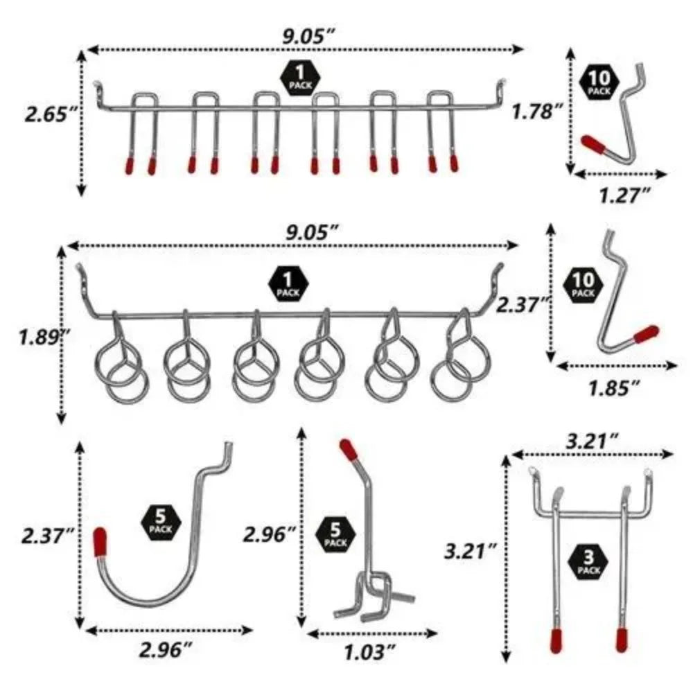 114-Pc Pegboard Hooks Set – Metal Hooks, Bins & Peg Locks