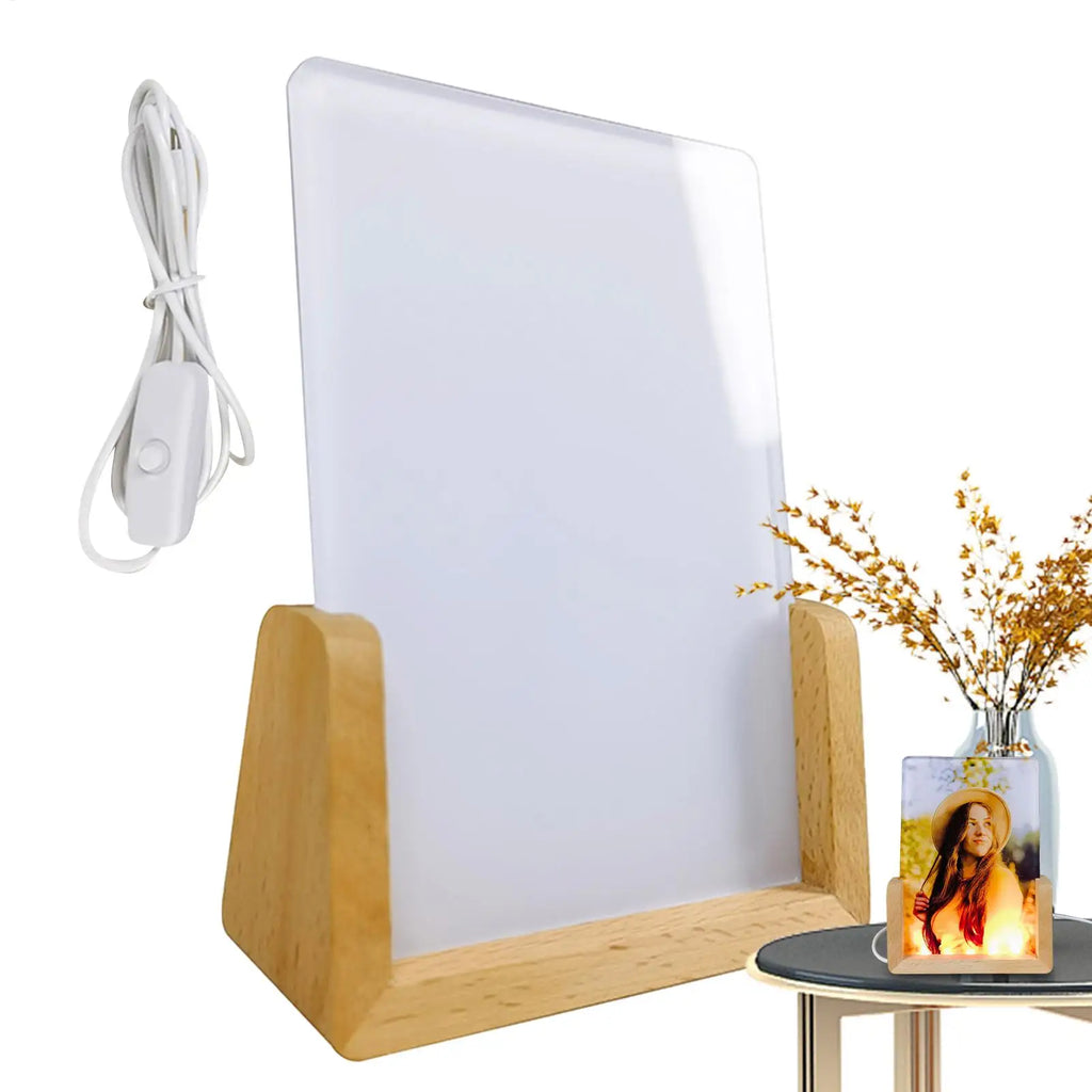 LED Acrylic Sublimation Night Light Photo Frame Display Stand