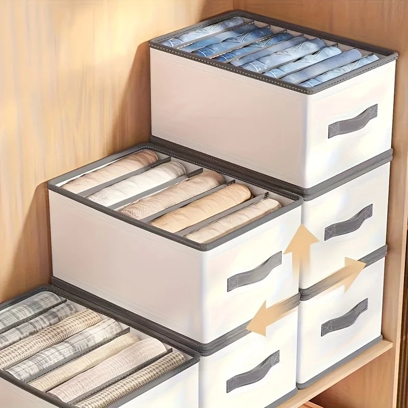 Foldable Fabric Drawer Organizers Handles Multi-compartment Storage