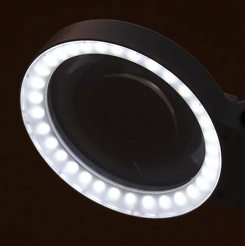 3X 10X LED Magnifying Glass Table Lamp – 36 LED USB Powered