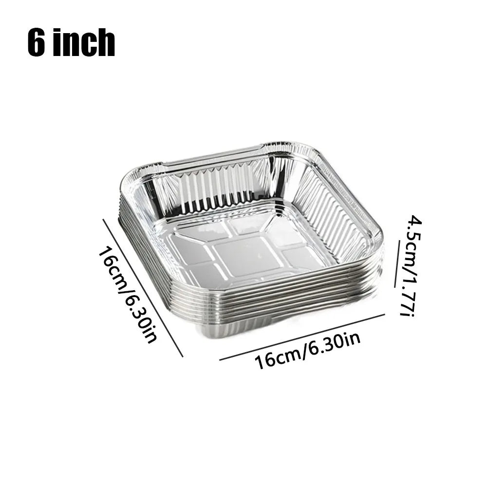 10-Pack Aluminum Foil Trays for Air Fryer, Oven & BBQ