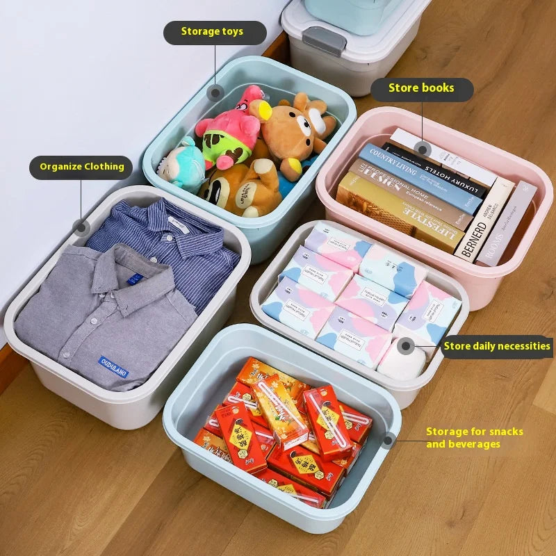 Large Foldable Plastic Storage Bins with Lids – 60L Organizer