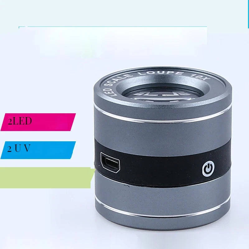 10X Jewelry Loupe with LED & UV Light | Optical Glass Magnifier