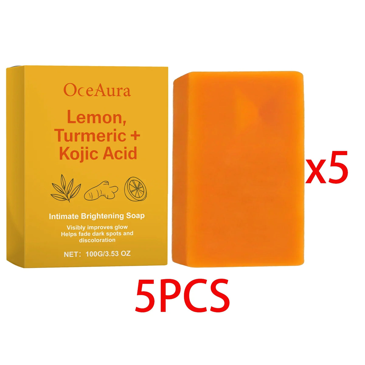 OceAura Kojic Acid Lemon Turmeric Brightening Soap Bar