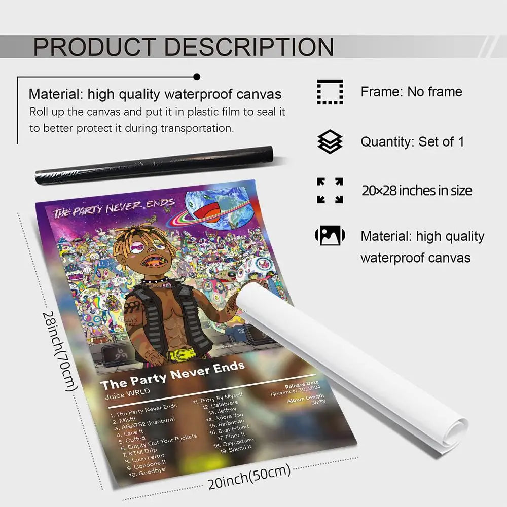 Juice WRLD Album Canvas Poster | Hip-Hop Wall Art Decor