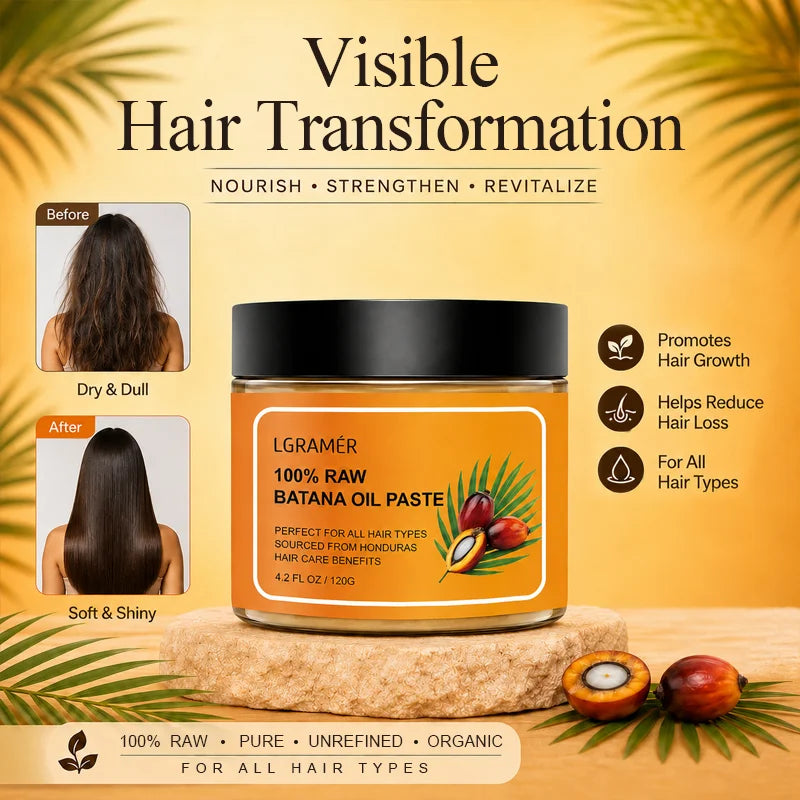 LGRAMER 120g Natural Batana Solid Hair Mask – All Hair Types
