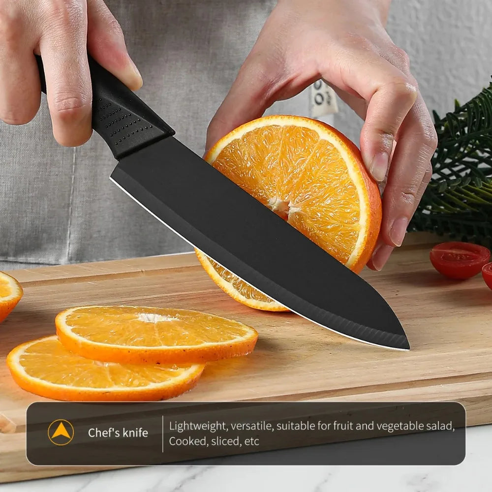 PLYS 6-Piece Kitchen Knife Set with Holder – Stainless Steel