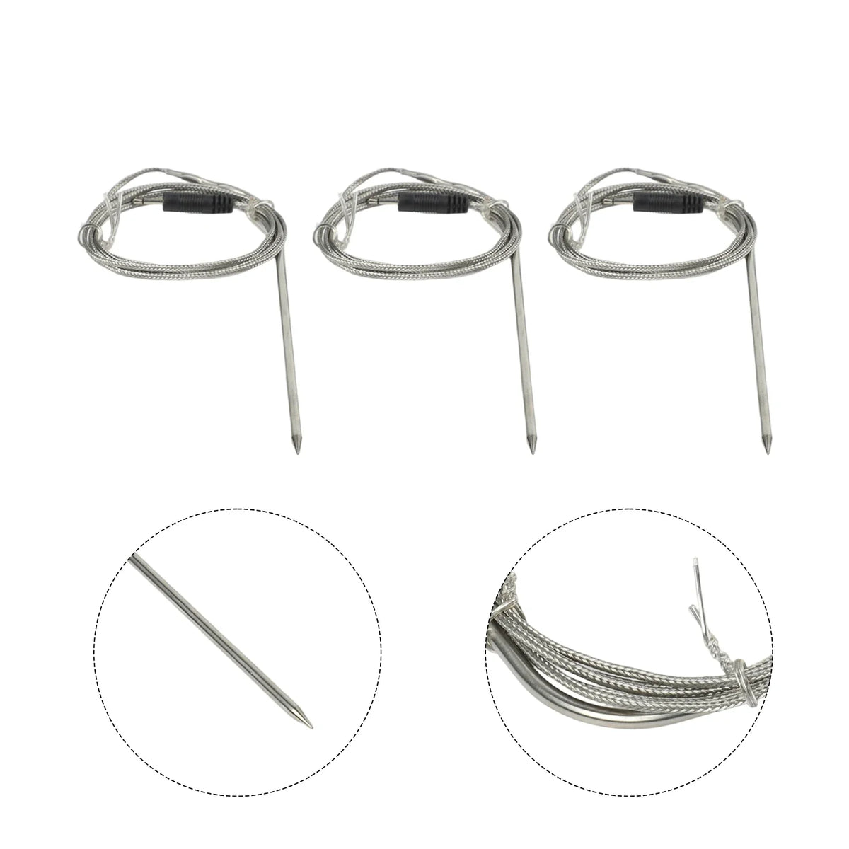 3-Pack BBQ Meat Thermometer Probes – DC2.5 Replacement Sensors