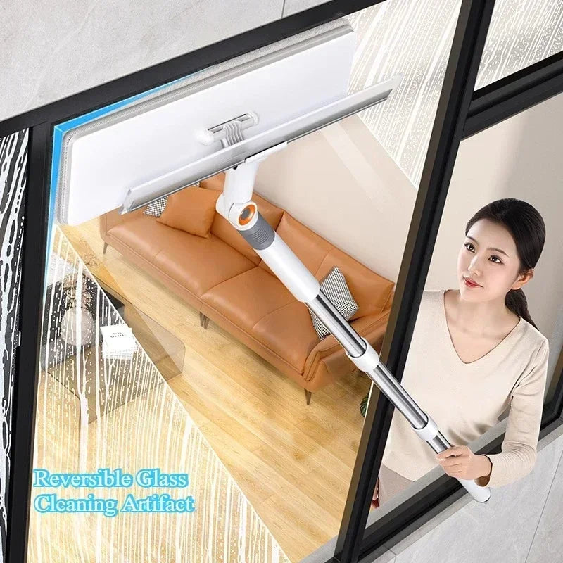2-in-1 Glass Wiper Multi-functional Plastic Stainless Steel Window