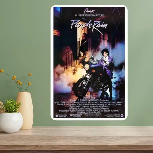Purple Rain Metal Poster Sign – Retro Aluminum Wall Art